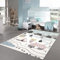 Teppich-Traum Kinderzimmer Teppich Spielteppich Bären Zelt Berge Camping Wohnwagen Tannen Fluss Creme pink grau, Größe 140x200 cm