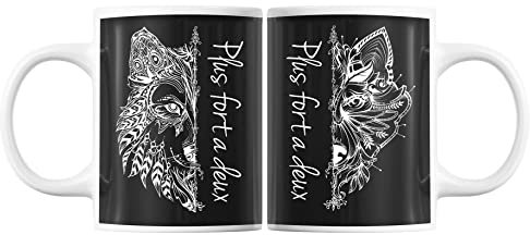 Mugs couple Plus fort à deux Loups | Tasses Duo Amour
