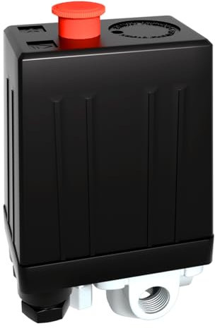 LOUIKAY Druckschalter Kompressor mit 4 Loch, 220 V 12 MM (1/4) Druckschalter für Luftkompressor Druckschalter Steuerventil Teile für Schnellen Druckabbau (90-125PSI)