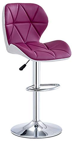 MOCHIYIA Barstools Barhocker Mit RüCkenlehne Kunstleder Pad Und Chromstahl Metall Basis/Mit FußStüTze/HöHenverstellbar / 360-Grad-Drehung/Hochstuhl Home Breakfast Esstisch KüChe Barhocker