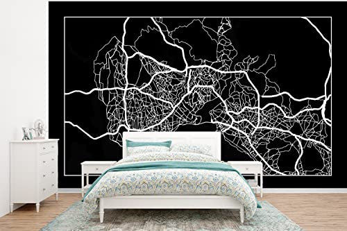 Selbstklebend Tapete Wandpapier Wandaufkleber Fototapete Tapeten Wanddeko 350x260 cm Stadtplan - Istanbul - Karte