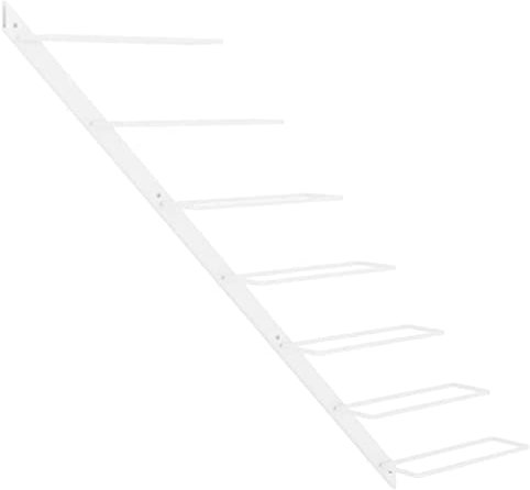 vidaXL Wand Weinregal für 7 Flaschen Wandregal Weinhalter Weinflaschenhalter Flaschenregal Weinständer Hängeregal Weinflaschenregal Weiß Metall