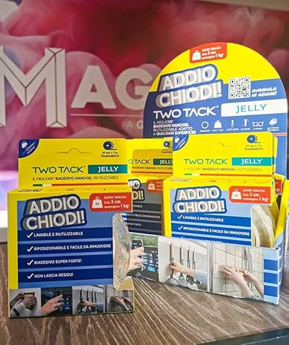 Biadesivo Nanogel Attacca Tutto Two Tack Jelly Riutilizzabile Lavabile