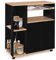 IDMarket - Carrello da cucina COSI legno nero e vassoi in legno faggio L.76 cm