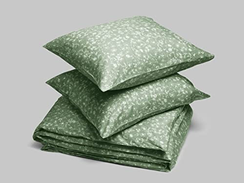 Yumeko Bettwäscheset Baumwollsatin Fields of Olive 200x220 + 2/80x80 - Fairtrade | GOTS