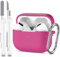 R-fun Compatibile con AirPods Pro Generation custodia protettiva con set di pulizia, protezione completa in silicone per Apple AirPods custodia di ricarica[LED frontale visibile],Rosa rosa