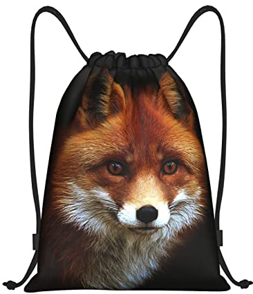 OGNOT FOX bedruckter Rucksack mit Kordelzug, wasserabweisend, Sporttasche, Turnbeutel, für Herren und Damen, fuchs, Small
