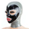 Latex Maske Sklave Devote Bondage Maske Sex Spiele Fetisch Maske Handgefertigt Erotik BDSM Maske Lassen Atemlöcher Vollmaske SM Sexspielzeug für Maskerade, Cosplay, Halloween-Partyshow,M,Silver