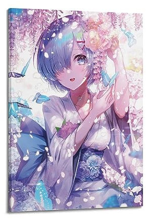 VZRSQZK TV Show Re Zero Rem Poster, dekoratives Gemälde, Leinwand-Wandposter und Kunstdruck, modernes Familienschlafzimmer-Dekor-Poster, 30 x 45 cm
