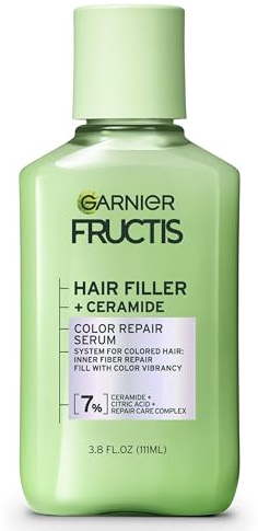Garnier Fructis Hair Filler Color Repair Serum for Colored, Bleached Hair - Ceramide Treatment, 3.8 Fl Oz