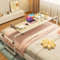 Schreibtisch Über dem Bett, Überbetttisch mit Rollen Steharbeitsplatz mit Rollen Höhen- und Längenverstellbarer Mobiler Tisch Laptopwagen Computertisch für Wohnzimmer Schlafzimmer Krank(Color:Holz)