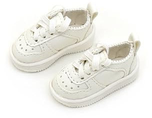 niannyyhouse 1/6BJD 15cm Plüsch Puppe Turnschuhe Platte Schuhe 30cm Ball Jointed Puppen Dress Up (A-Weiß)