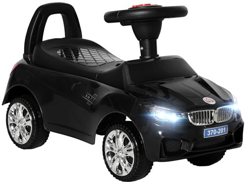 HOMCOM Ride on Car Baby Toddler Walker Foot to Floor Sliding Car Slider w/Horn Music Working Lights Storage for 1.5-3 Years Old Black