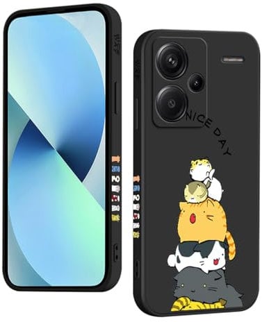 YUXING Coque pour Xiaomi Redmi Note 13 Pro Plus 5G (13 Pro+ 5G) Silicone Antichoc Antidérapant, Étui Protection à Motifs Mignon Durable Souple Mince Intégrale Protection Housse (Cat,Black)