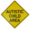 BTHUKO Autistic Child Area Warnschild aus robustem Aluminium, 30,5 x 30,5 cm