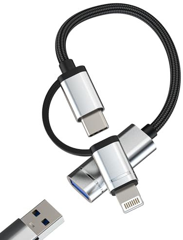Adaptador USB a Tipo C Lightning 2en1 Adapter Cable OTG USB C to USB 3.0 Alargador Conector para Apple iPhone15 14 Pro MAX para iPad Macbook Air Compatible con Samsung Convertidor USBC Jack Conversor