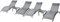 LIFERUN XXL Aluminium Sonnenliege 4er Set, stapelbare liegestuhl Garten, Mit Beistelltisch und Kopfkissen, Wetterfest, 5-Fach Verstellbare Rückenlehne, Geeignet für Gärten, Schwimmbäder, Strand, 4 PCS