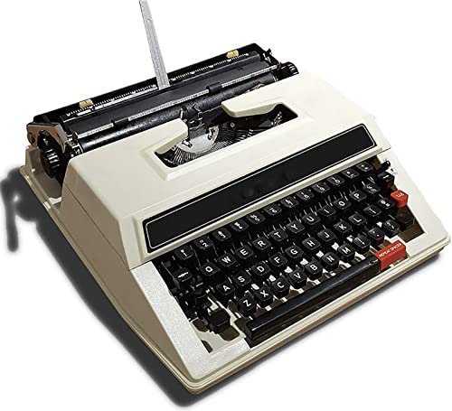 KJHYYPP Traditionelle tragbare manuelle Schreibmaschine, mechanische englische Schreibmaschine, mit Koffer, für Notizen, Briefe, Memoiren