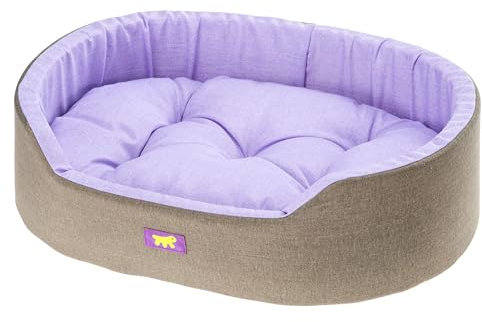 Ferplast Hundebett Dandy, Abnehmbares, waschbares Kissen, Baumwollbezug mit weicher Polsterung, großes Hundebett, 110 x 70 x H 23 cm, Lila