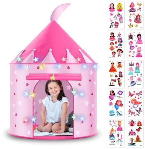 HOTUT Tenda da Gioco per Bambini con Luci Fatate e Borsa Tote, Tende per Bambino, Tenda Bambini Gioco, Tenda Gioco Bambina Pieghevole, Casetta per Bambini da Interno e Esterni