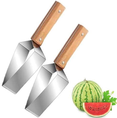 2024 New Stainless Watermelon Slicer, Watermelon Cutter Slicer Tool, Multi-function Fruit Slicer, Portable Kitchen Gadget for Camping Kitchen(2pcs)