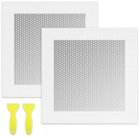 4 Pcs Wall Repair Patch Kit, 8'' by 8'' Self Adhesive Plasterboard Fibreglass Mesh Wall Patches Plaster Repair Tool Wall Hole Filler Patch, Drywall Repair Kit for Broken Walls Repairing Ceiling Filler