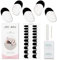 JMEOWIO Gel Nail Stickers French Tip Black White Halloween Semi Cured Gel Nail Strips Wraps UV/LED Nails Art Design Decoration Accessories