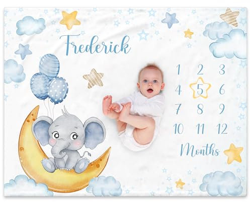 NIBESSER Personalisierte Baby Meilenstein Decke Monatsdecke Kinder Kuscheldecke Flauschige Babydecke Neugeborenen Geschenk Kuscheldecke