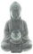 FRANK FLECHTWAREN Buddha Erleuchtung, Zement, schwere Qualität Maße: Höhe 33 cm, Teelichthalter aus Glas, ohne Teelicht