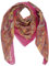 Freak Scene Baumwolltuch indische Blumen Blätter Muster06 pink Lurex silber quadratisches Tuch