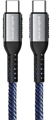 audio pirates Cable USB C, 1 unidad, 1 metro, USB 2.0/QC3.0, carga rápida, 100 W20V/5A, cable de chip E-Mark, 480 Mbps, nailon, compatible: iPadPro/Air (2024), iPad Pro, iPhone 15, MacBook Pro/Air (M3