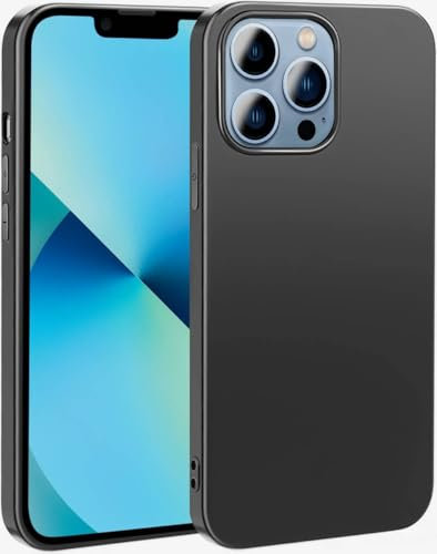 Eiselen Hülle für iPhone 13 Pro Max, Schwarz Ultra Dünn Soft Silikon TPU Schutzhülle, Kratzfest, rutschfest & Stoßsicher Handyhülle