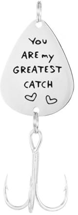 BCOATH Edelstahl Angeln Köder Haken Graviert You Are My Greatest Catch Personalisierter Angelhaken Geschenk Für Fischer Vatertag Geburtstag