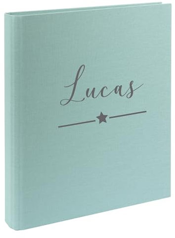 minimutz Zeugnismappe Kinder mit Namen personalisiert | Dokumentenmappe Stern für Mädchen Jungen | Zeugnisordner Leinen zum Einsortieren von Urkunden (mint)