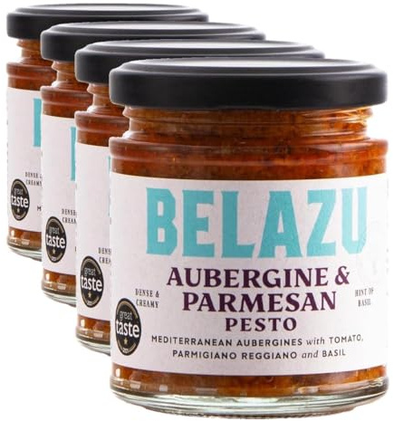Belazu Aubergine and Parmasan Pesto, 165g (Pack of 4)