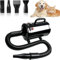 VexNook 3200W Hundefön Blower Sehr Leise - 3200W Pet Dryer Hundetrockner Blower mit Einstellbarer Windgeschwindigkeit und Temperaturen, 4 Verschiedenen Düsen Elastischem Schlauch und Pflegebürst