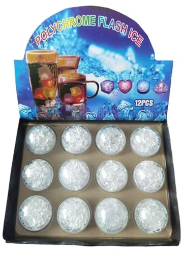 Beleuchtete Eiswürfel zum Trinken von Getränken, LED-Eiswürfel für Getränke | Farbwechsel von leuchtenden Eiswürfeln – 12 Stück, LED-Getränkelichter mit Flüssigkeitssensor, mu