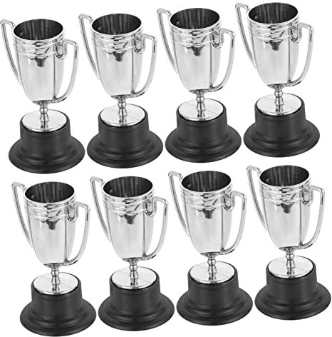 Toddmomy 8stücke Teiliges Mini-trophäen Junge Mädchen in Silber Leichte Kunststoff-pokale Als Preis Für Schulwettbewerbe Partybelohnungen Und Dekorationen Glatte Oberfläche Langlebig Für Ki