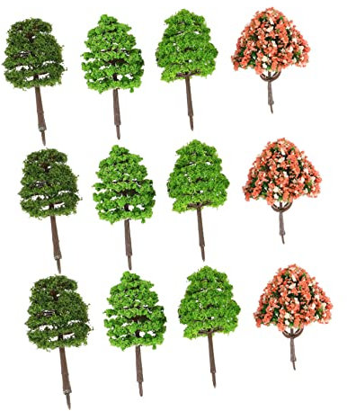 BEBEMOKO Miniatur-Baumdekoration, realistische Mikro-Landschaftsmodelle für Heimwerker, Basteln, Innenbereich, Hausdekoration, Geschenk für Gartenliebhaber, 70 Stück