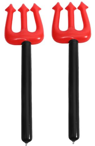 Mobestech 2 Stück Aufblasbare Zubehör Für Dämonenkostüme Halloween-Teufel-zubehör Halloween Heugabel Dämon Heugabel Heugabel-stütze Mistgabel Kostüm PVC