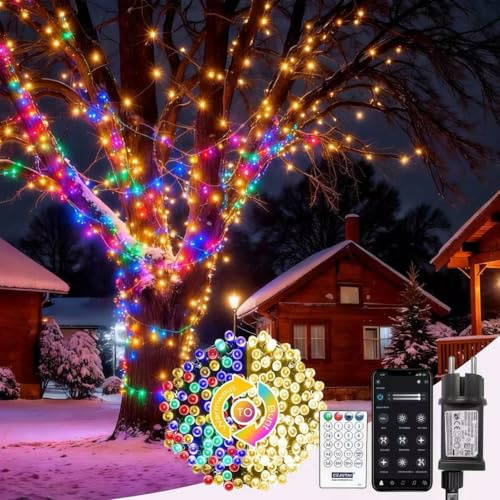 30m 300er LED Lichterkette mit App Steuerung,Lichterkettenvorhang mit Timer und Fernbedienung, musikalischem Rhythmus, IP44 wasserdicht 17 Modi für Schlafzimmer Hochzeit Weihnachten Party Halloween