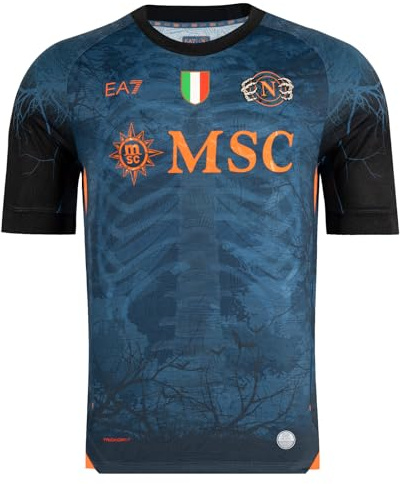 SSC Napoli Unisex Maglia Gara Halloween + Gymsack Ea7 T-Shirt, Mehrfarbig, L