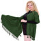 CJ Apparel Dunkelgrün Einfarbiges Design Nepalese Schal Schultertuch Wrap Stola Pashmina NEU