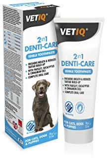 VetIQ 2in1 Denti-Care Edible Dog Toothpaste, 70g, Dog Cleaning Products Reduce Tartar Build-Up & Give Your Dog Fresh Breath, Puppy Toothpaste With No Artificial Ingredients, Fresh Dog Breath - 6 PACK