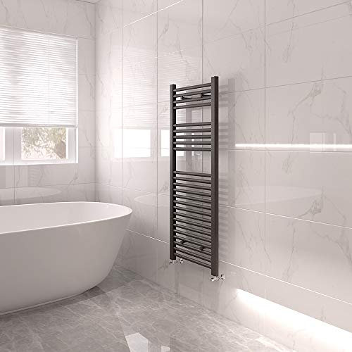 NRG Bathroom Modern Straight Heated Towel Rail Radiator Central Heating Ladder Rad 1200x450mm Anthracite
