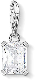 Thomas Sabo Damen Charm-Anhänger Weißer Stein Charm Club 925 Sterling Silber 1849-051-14
