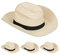 Relaxdays 4 x Panamahut, cooler Strohhut im Mafia Look, Damen & Herren, Fasching, Bogart Hut mit schwarzem Stoffband, beige