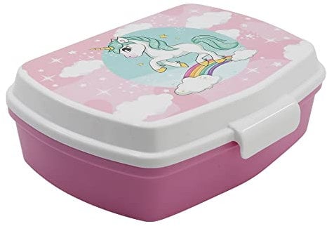 Unicornios - Arco Iris | Sandwichera Para Niños Decorada - Fiambrera Infantil | Caja Para El Almuerzo Y Porta Merienda Para Colegio - Lonchera