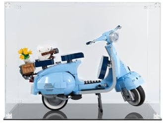 Acryl Vitrine für Lego Icons Vespa 125 10298 / 10300 Zurück in Die Zukunft , Vitrine für Modelle 10258/10267/10275/10331/42063/75979/80104/80106/80107/75326/76125/10315/42158 (Nur Vitrine)