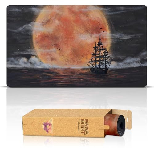Paramint Blood Moon Flying Dutchman (Bordes cosidos) - Alfombra de Juego MTG - Compatible con tapete de Juego Magic The Gathering - Juega a MTG, YuGiOh, TCG - Diseños Originales